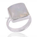 Natural Rainbow Moonstone Gemstone 925 Sterling Silver Ring